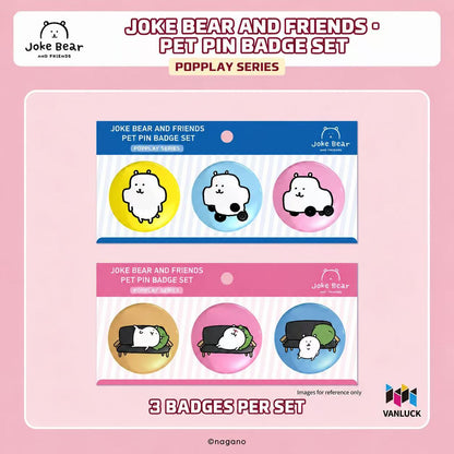 Joke Bear And Friends Series PET Badge 4 Sets