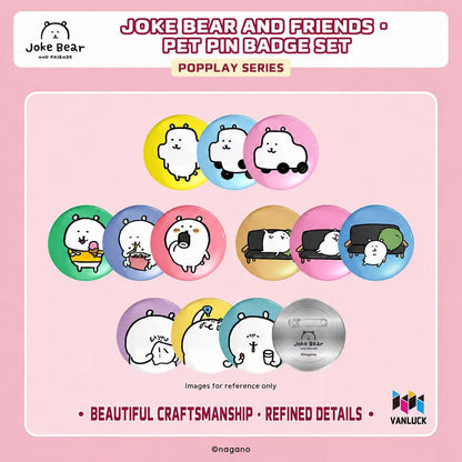 Joke Bear And Friends Series PET Badge 4 Sets