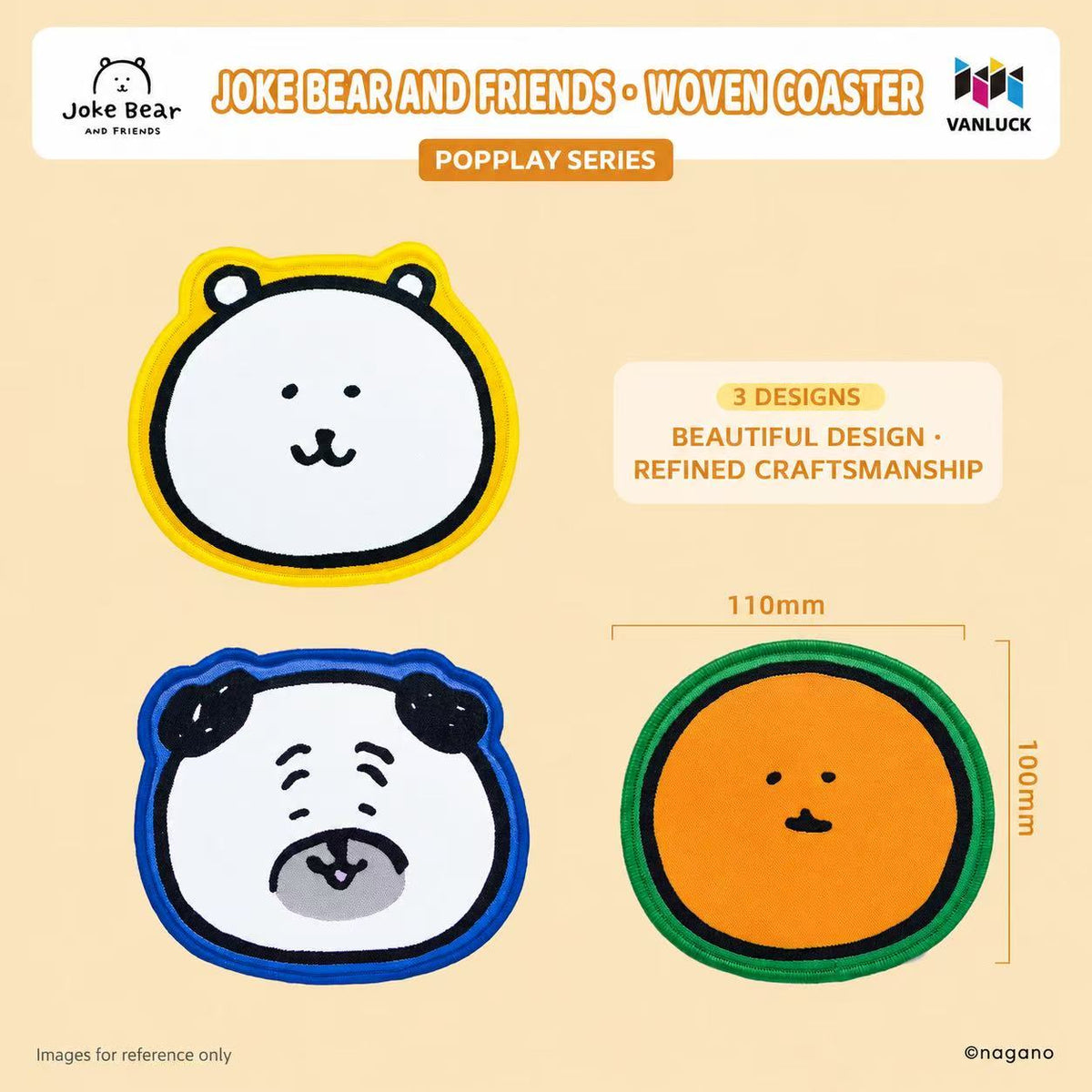 Joke Bear And Friends Series Woven Coaster