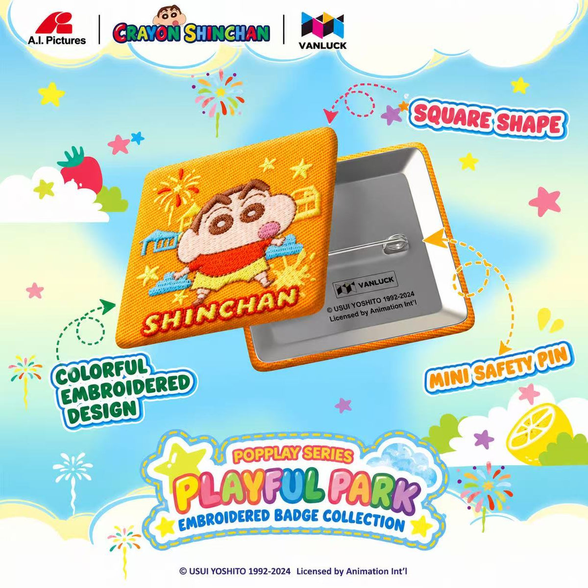 Crayon Shin-chan series Pupu Paradise Embroidered Badge