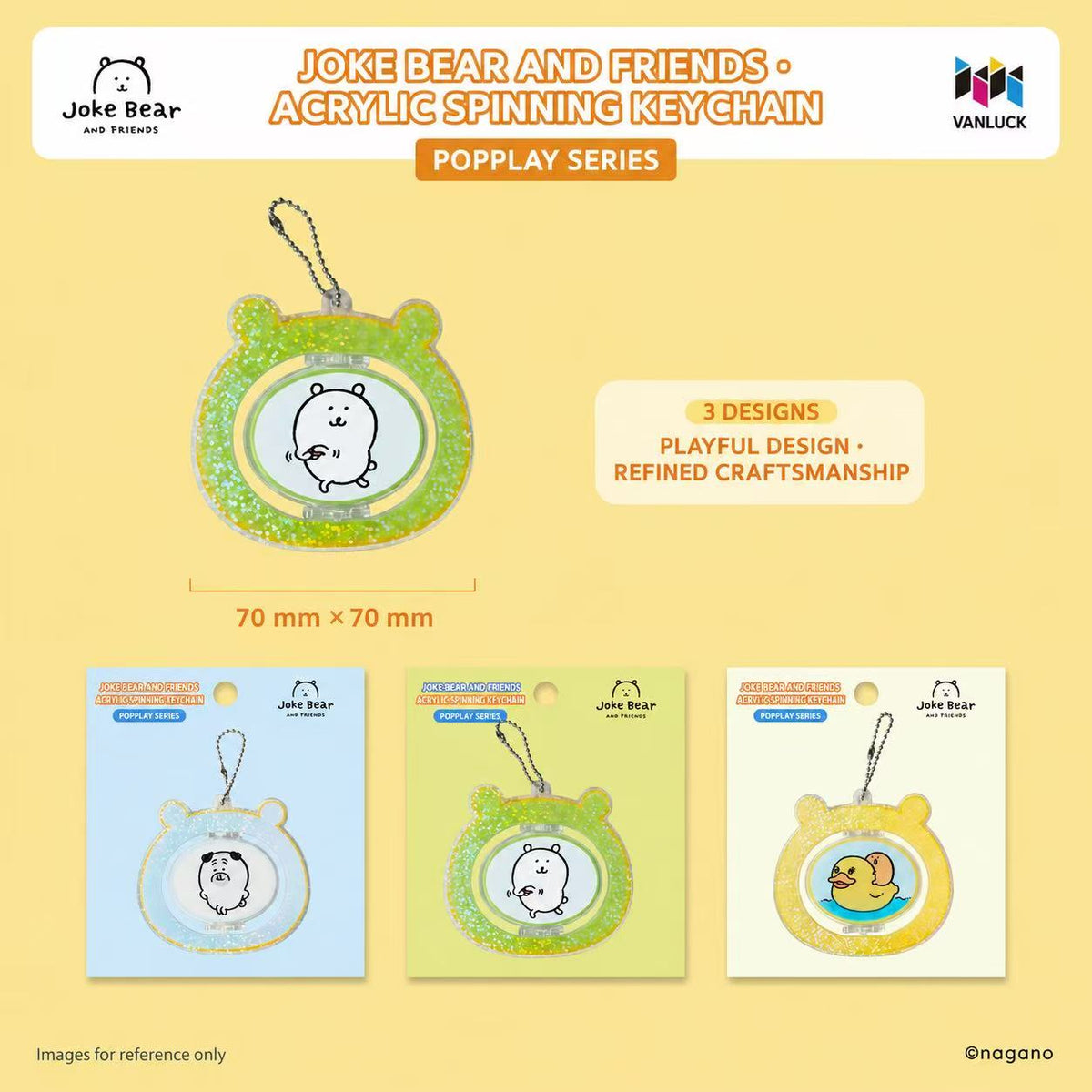 Joke Bear And Friends Series Rotate Acrylic Pendant