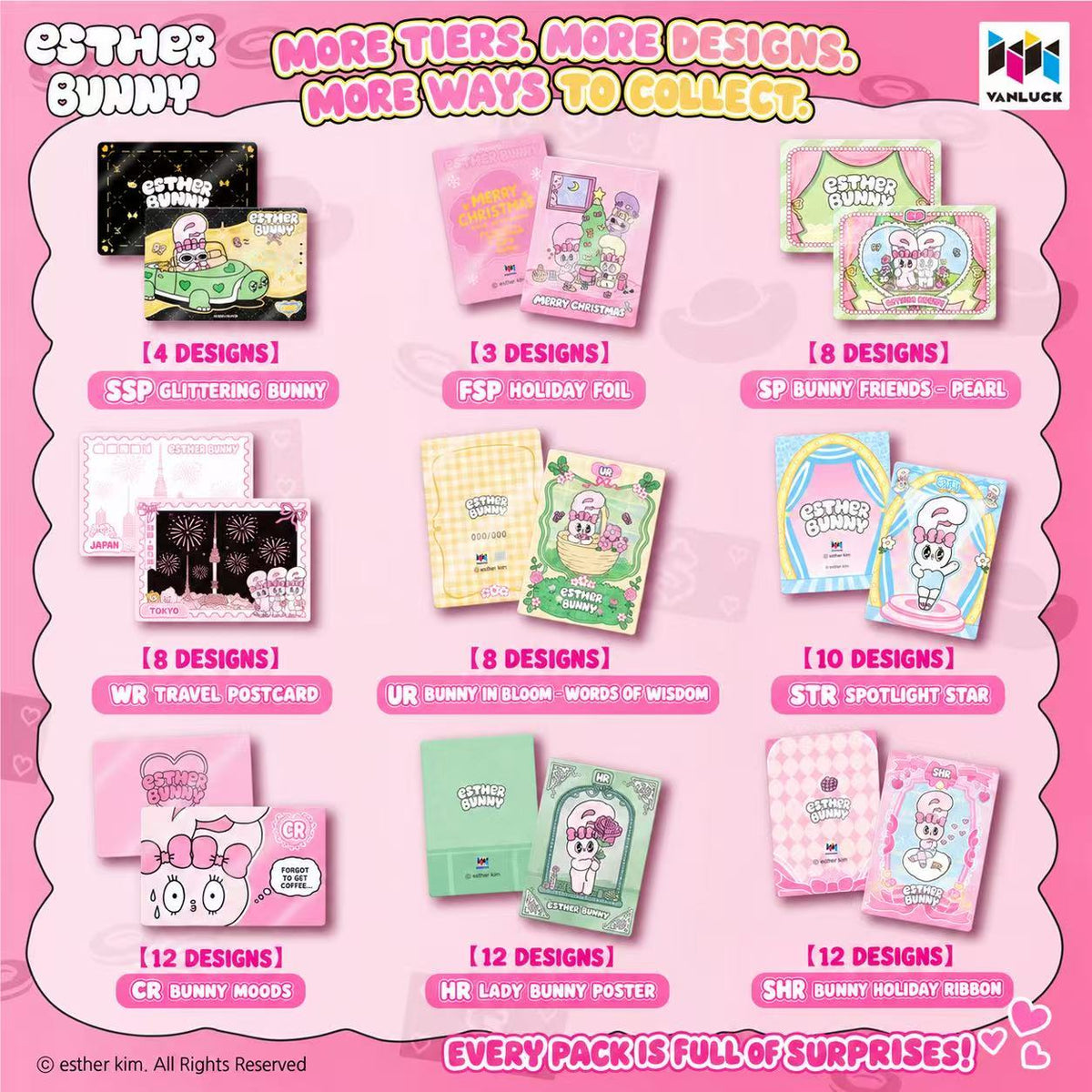 EstherBunny Colorful Memory Trading Cards