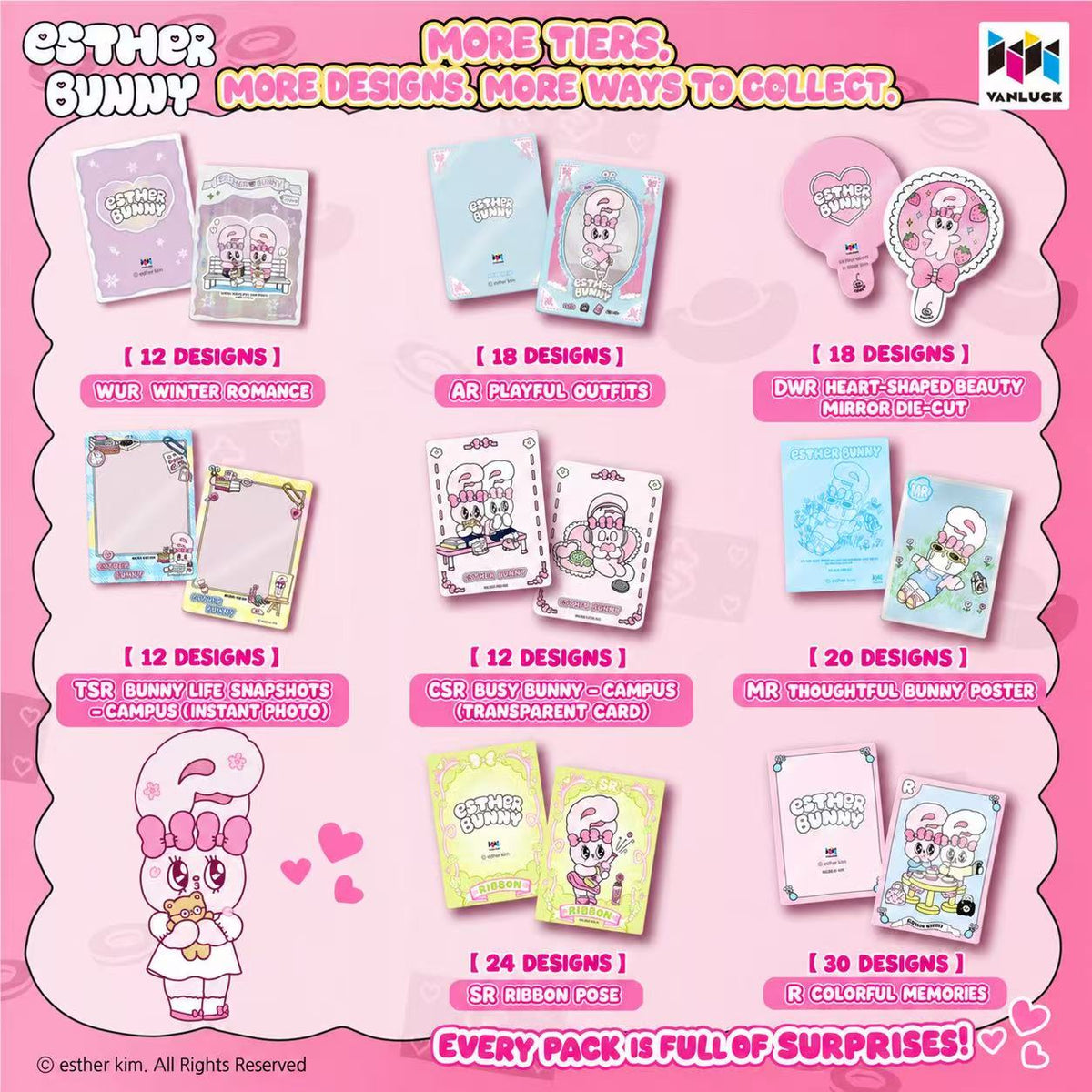 EstherBunny Colorful Memory Trading Cards